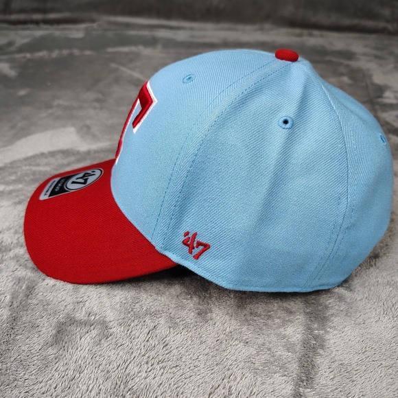 '47 Brand Texas Rangers Cooperstown Blue Red‎ One Size Snapback Baseball Cap Hat - Picture 3 of 8